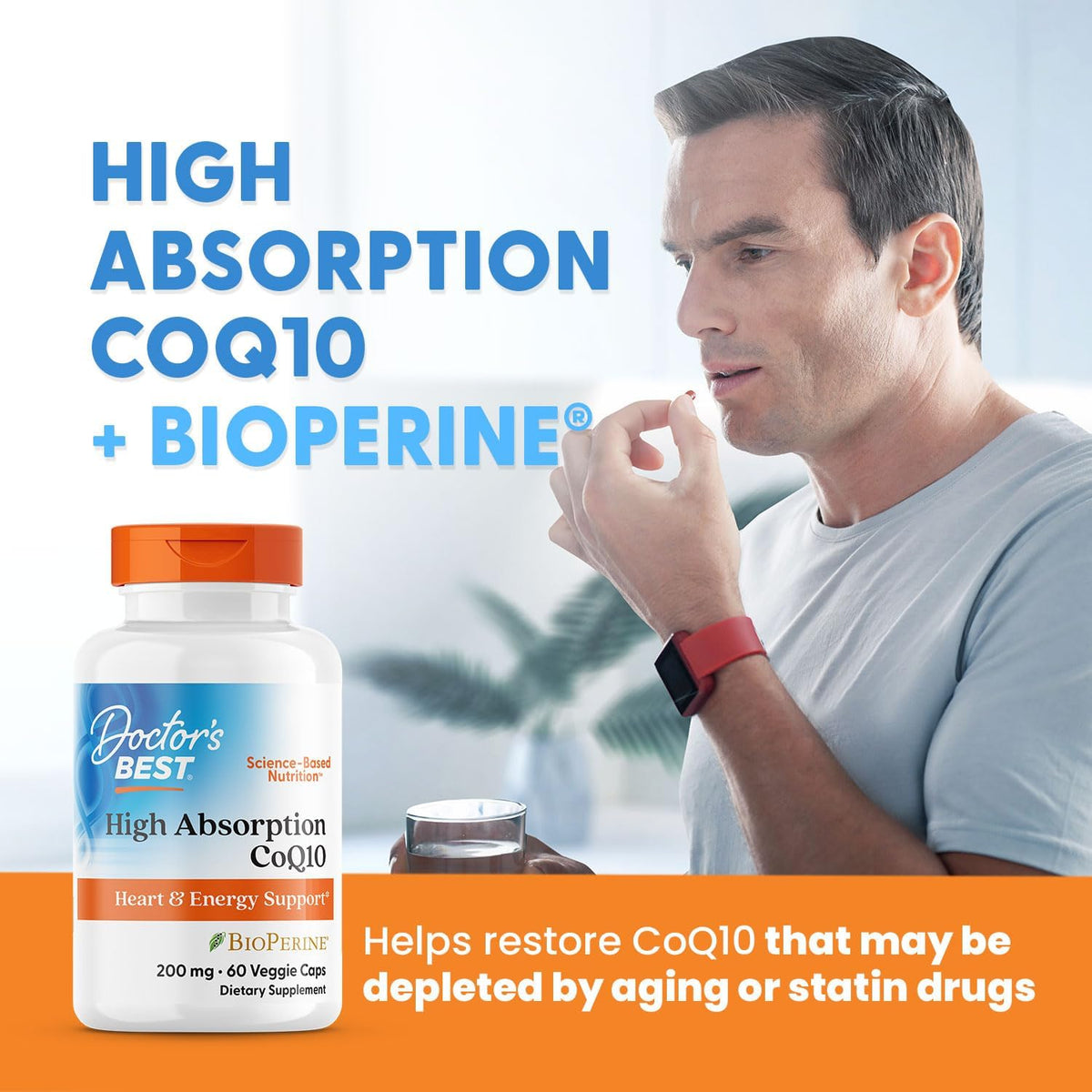 Doctor's Best High Absorption CoQ10 200mg BioPerine Veggie Capsules