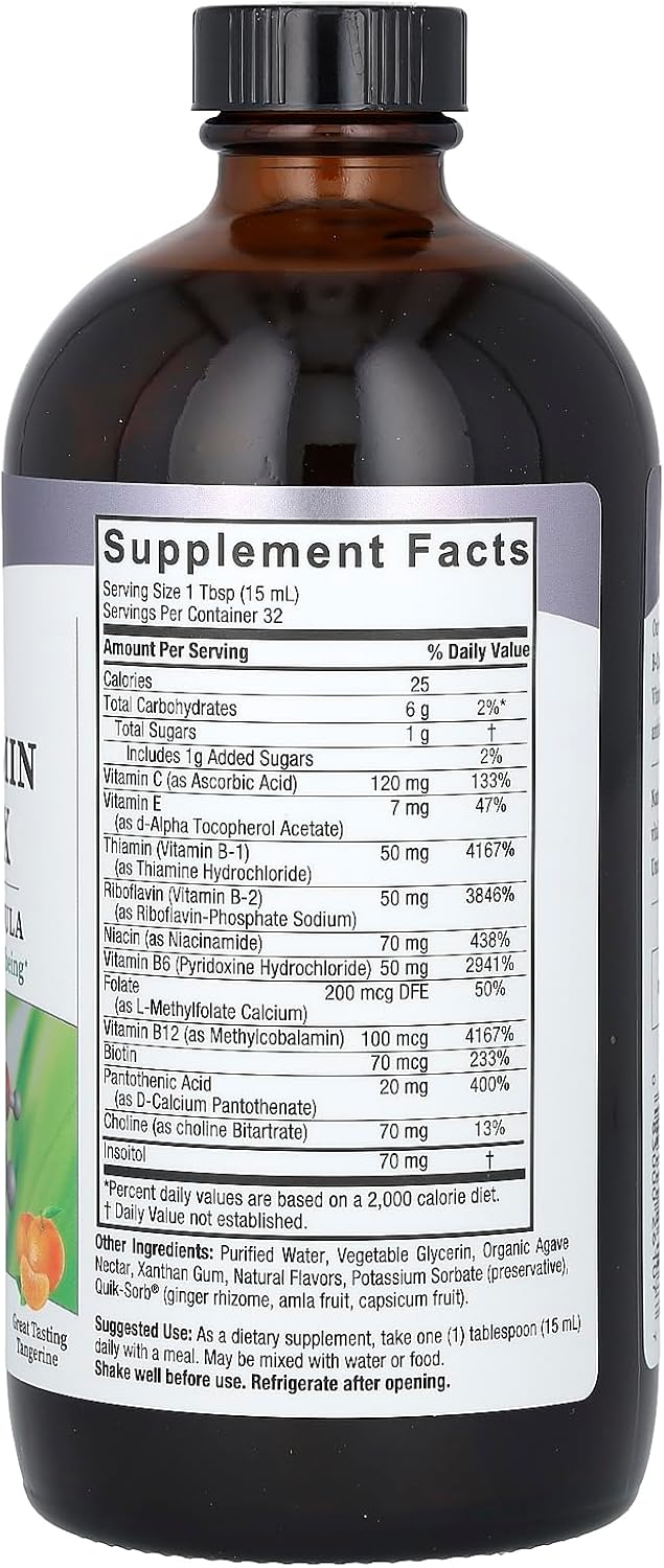 Nature’s Answer Liquid Vitamin B-Complex 480ml supplement facts label