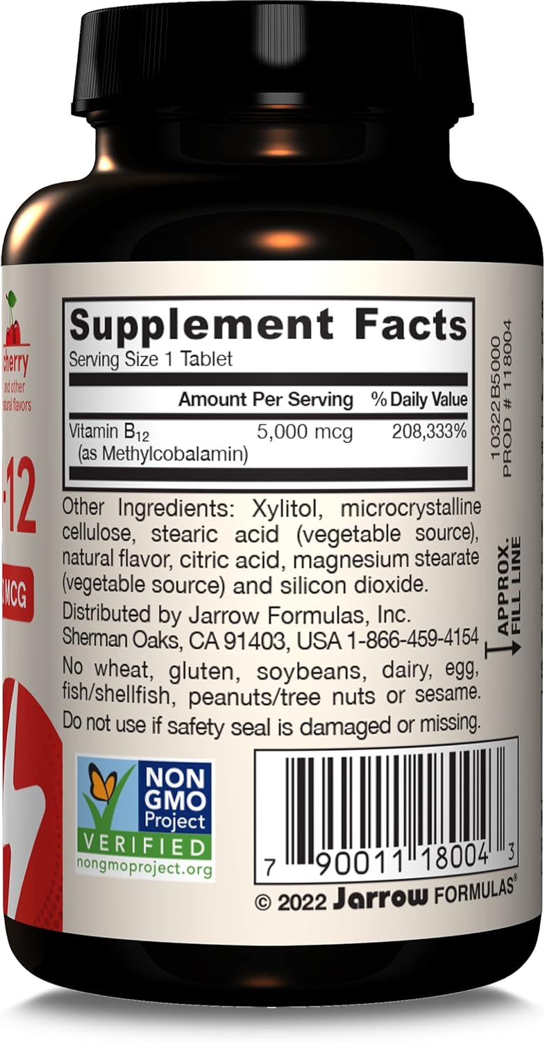 Barcode Image: Jarrow Formulas Methyl B-12 5000mcg chewable tablets fruit flavored barcode 60 count
