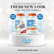 Doctor's Best High Absorption CoQ10 with BioPerine, bottle packaging, unflavoured, 400mg, 60 veggie capsules, new packaging