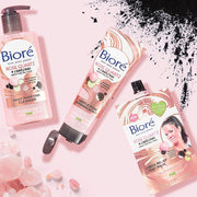 Bioré Rose Quartz + Charcoal Gentle Pore Refining Scrub 110ml used during facial skincare routine