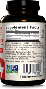 Barcode Image: Jarrow Formulas Methyl B-12 5000mcg chewable tablets fruit flavored barcode 90 count