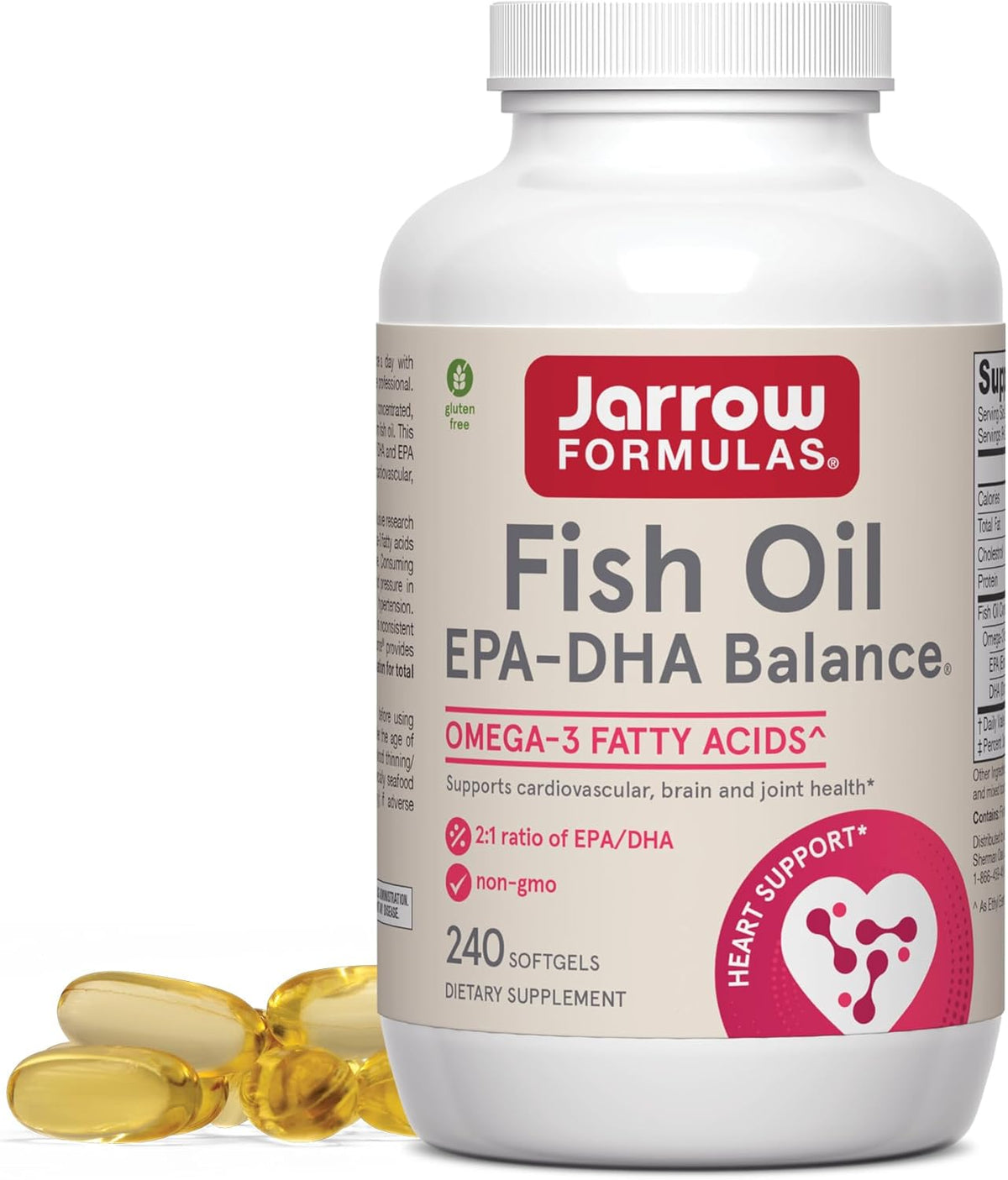Jarrow Formulas Fish Oil EPA-DHA Balance 240 Softgels 