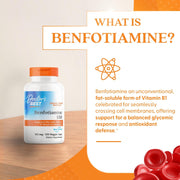 Doctor's Best Benfotiamine, bottle packaging, no flavour, 150mg, 120 veggie capsules,