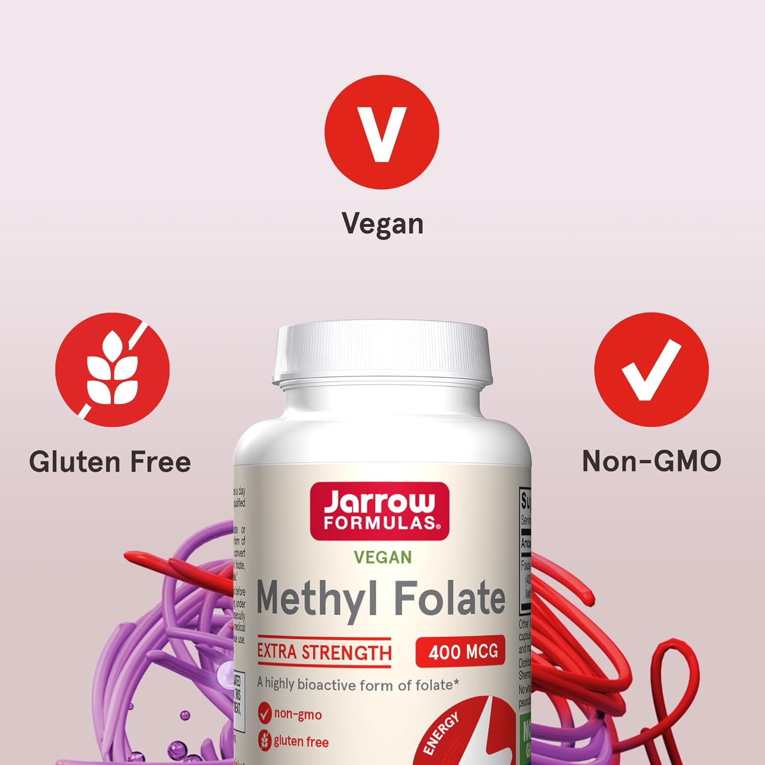 Jarrow Formulas Methyl Folate 400mcg Veggie Capsules - 60 Count