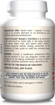 How to Use Image: Jarrow Formulas Acetyl L-Carnitine 500mg veggie capsules usage instructions