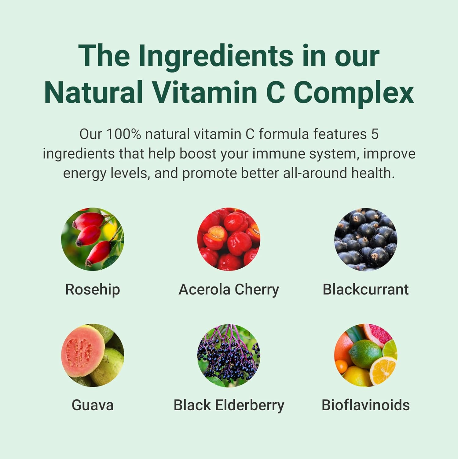Hey Nutrition Natural Vitamin C 250mg Complex - 60 Capsules