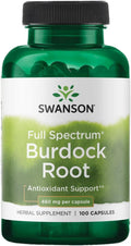 Raíz de Bardana Swanson 100 Cápsulas | Apoyo Herbal Antioxidante de Espectro Completo