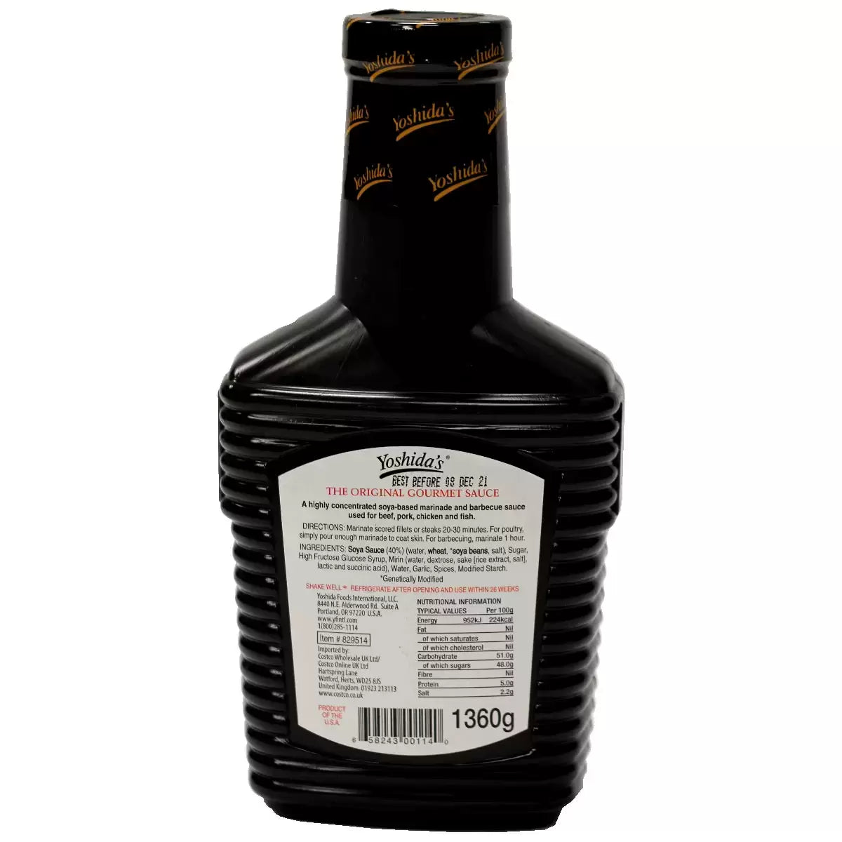Barcode image: Yoshidas gourmet sauce 1360g barcode packaging bottle