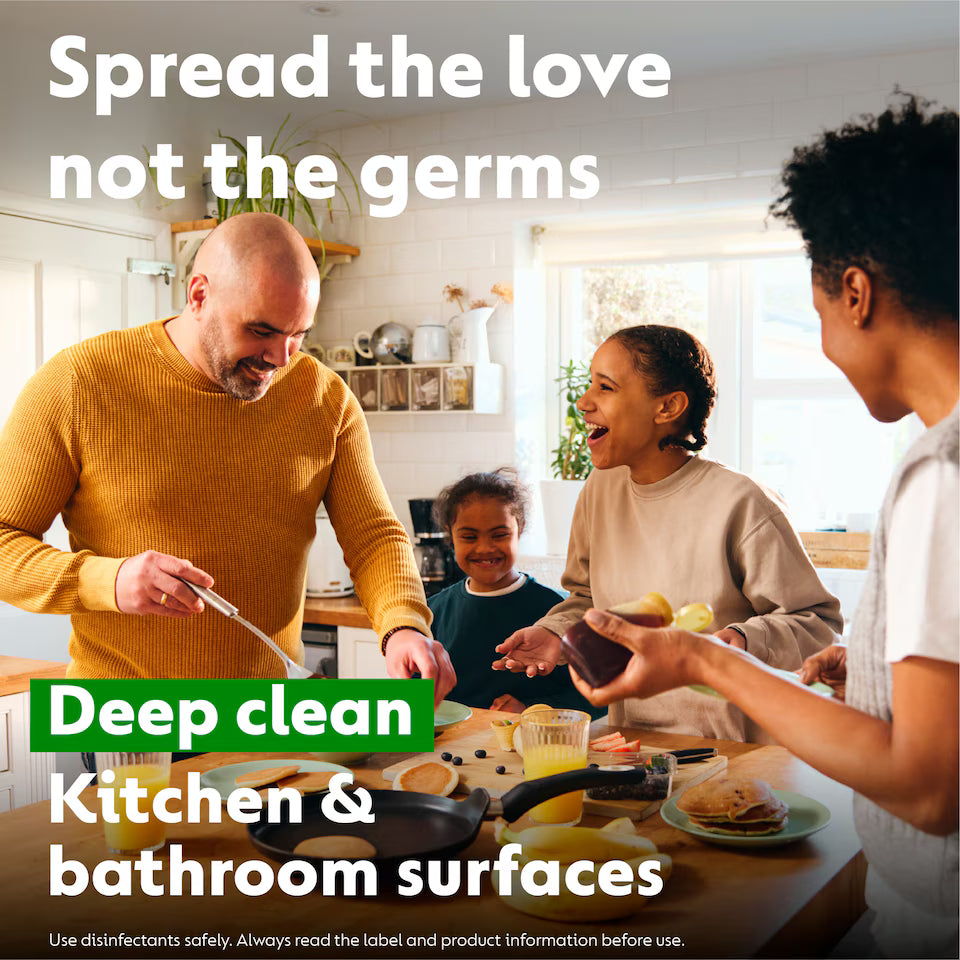 Dettol Antibacterial Surface Cleanser Spray 750ml used to clean a suitable kitchen surface