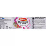 Supplement facts & ingredients image: Schwartz Blackened Cajun Seasoning ingredient information packaging 550g