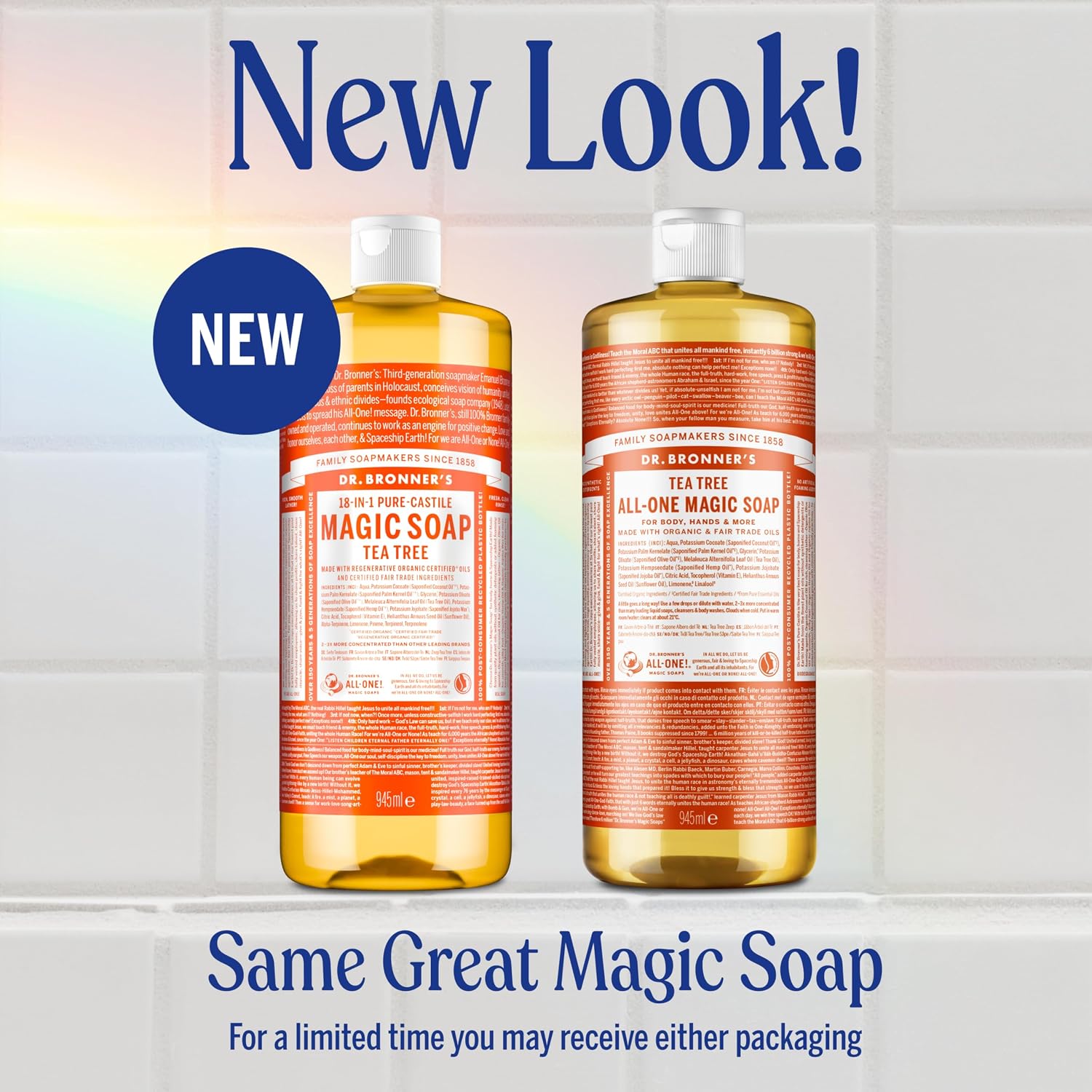 Dr. Bronner's Tea Tree 18-in-1 Pure-Castile Liquid Soap 945ml new look