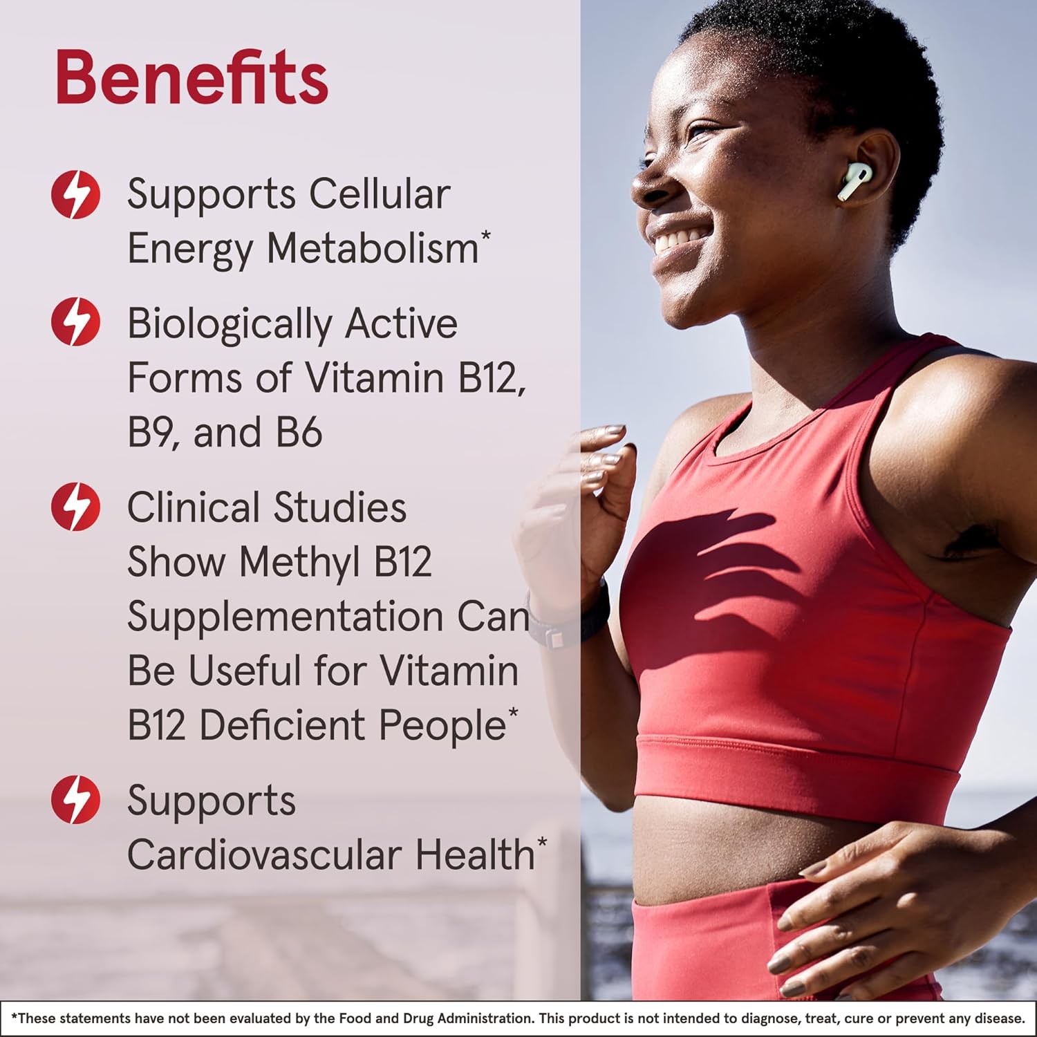 Lifestyle Image: Jarrow Formulas Methyl B-12 1000mcg and folate 400mcg chewable tablets daily use lifestyle 100 count