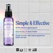 Dr. Bronner's Organic Lavender Hand Cleansing Spray 60ml bottle for on-the-go hand care