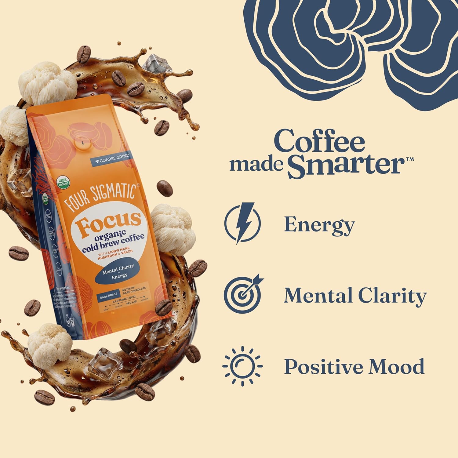 Four Sigmatic Focus Organic Cold Brew Coffee with Lion's Mane 283g