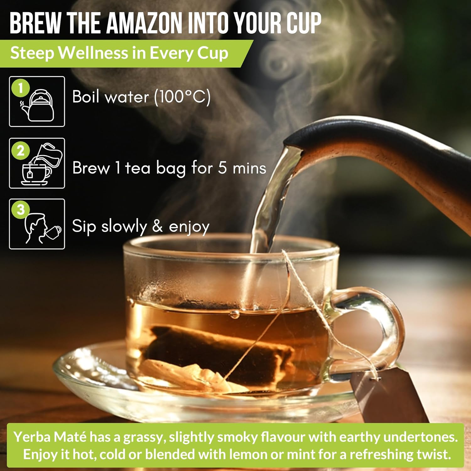 Rio Amazon Yerba Maté Tea Infusion brewing instructions herbal tea 40 teabags
