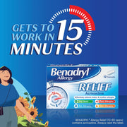 Benadryl Allergy Relief Acrivastine Capsules 12 Count product packaging