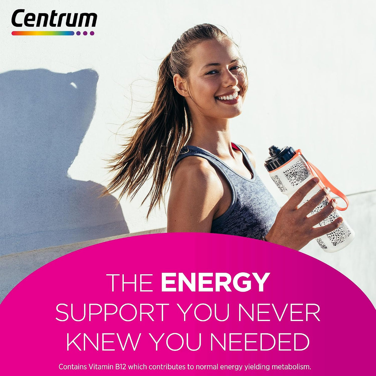 Centrum Energy & Vitality Vitamin B12 Liquid Shot, individual liquid shot bottle packaging, raspberry flavour, 15 x 7ml, ready-to-drink supplement