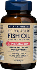 Wiley's Finest DHA Prenatal Aceite de Pescado Omega-3 - 60 Cápsulas Blandas