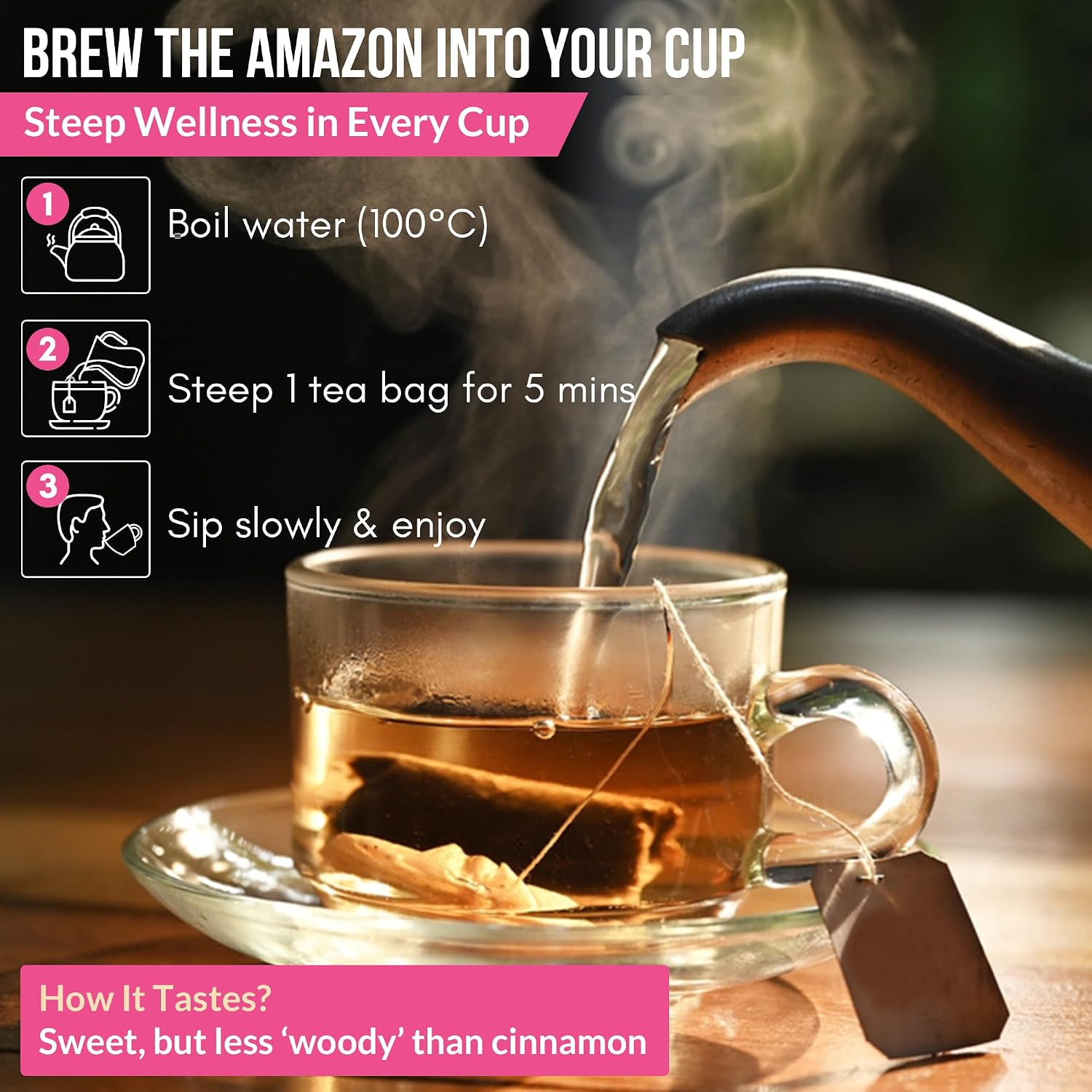 Rio Amazon Pau D'Arco Tea Infusion brewing instructions herbal tea 40 teabags