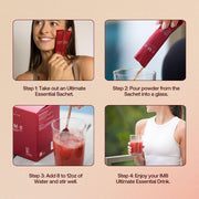IM8 Daily Ultimate Essentials Lemon & Orange mixing instructions 30 sachets