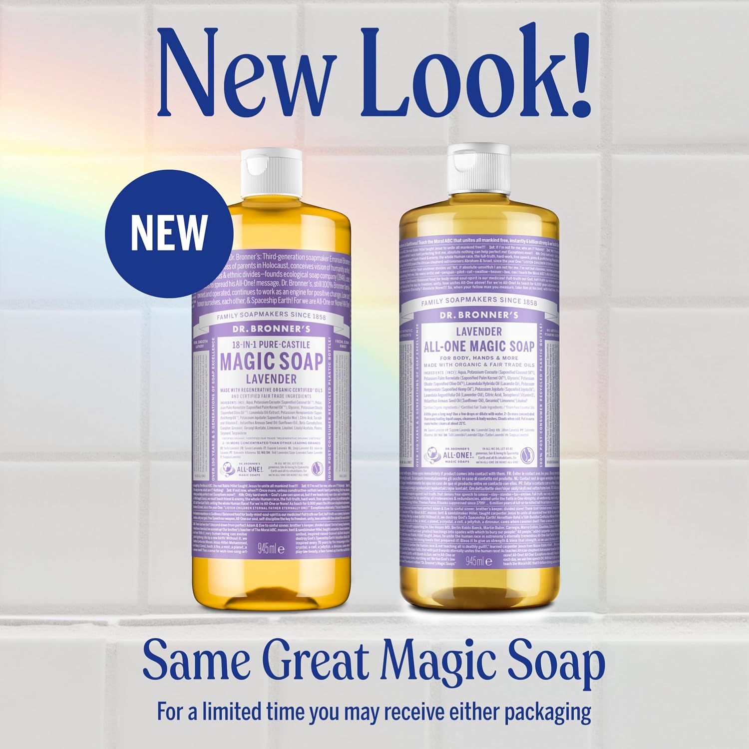 Dr. Bronner's Lavender 18-in-1 Pure-Castile Liquid Soap 240ml new look