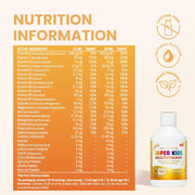 Swedish Nutra Super Kids Multivitamin Liquid Orange 500ml nutrition information