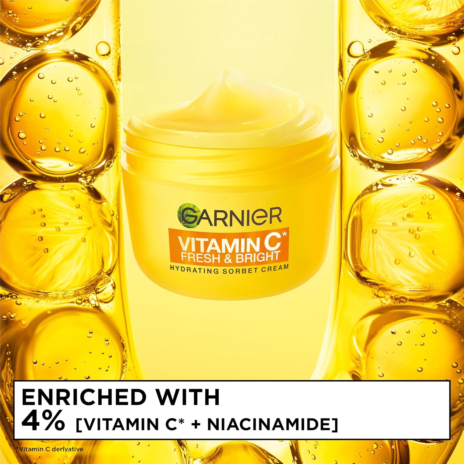 Garnier Vitamin C Fresh & Bright Hydrating Sorbet Cream 85ml ingredients label
