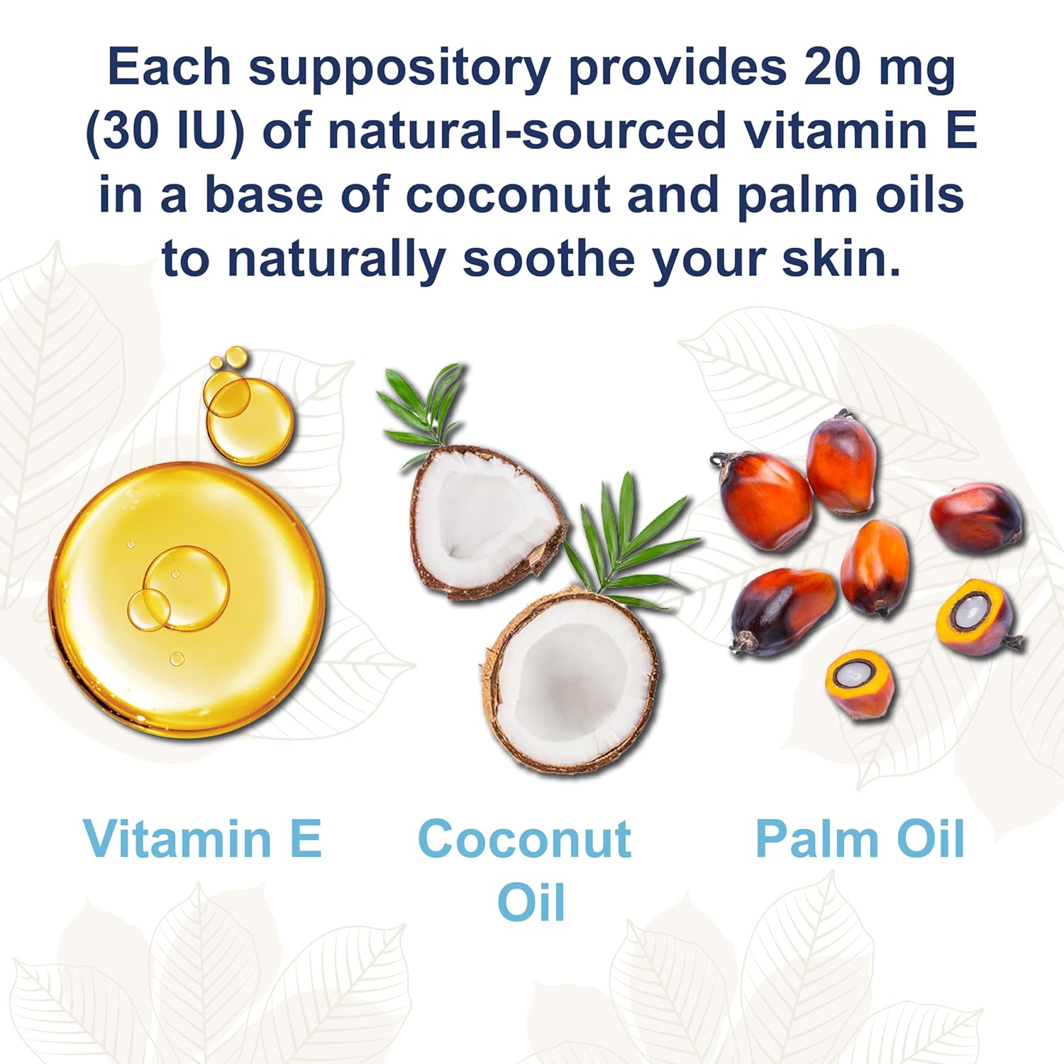 Carlson Key E vitamin E suppositories ingredients coconut palm oil pack 30 count