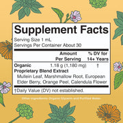 MaryRuth’s Organic herbal blend supplement facts liquid drops 30ml quantity