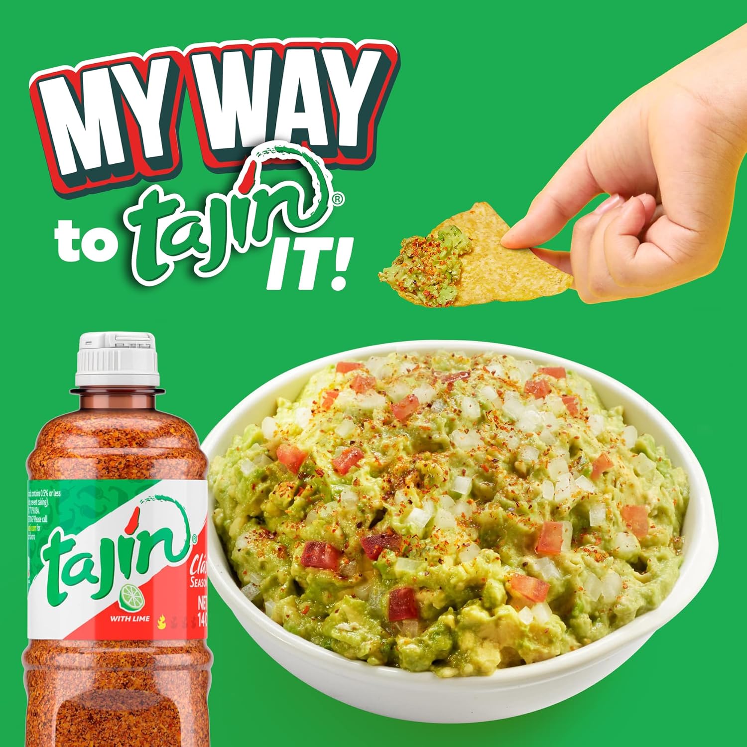 Tajin Clasico Seasoning with Lime sprinkled on fruits and snacks 400g