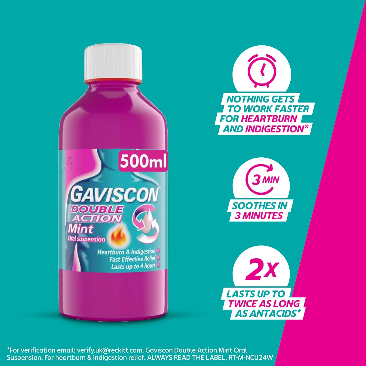 Gaviscon Double Action Mint Oral Suspension 500ml