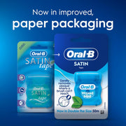 Oral-B Satin Tape Waxed Mint Dental Floss 6 Rolls x 50m