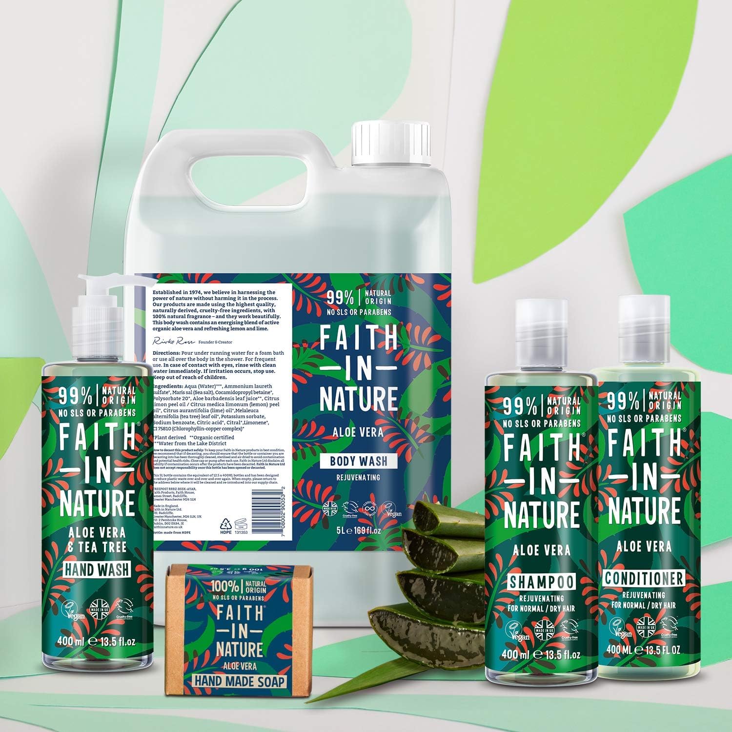 Faith In Nature Soothing Aloe Vera Body Wash 400ml bottle for everyday bath and shower care