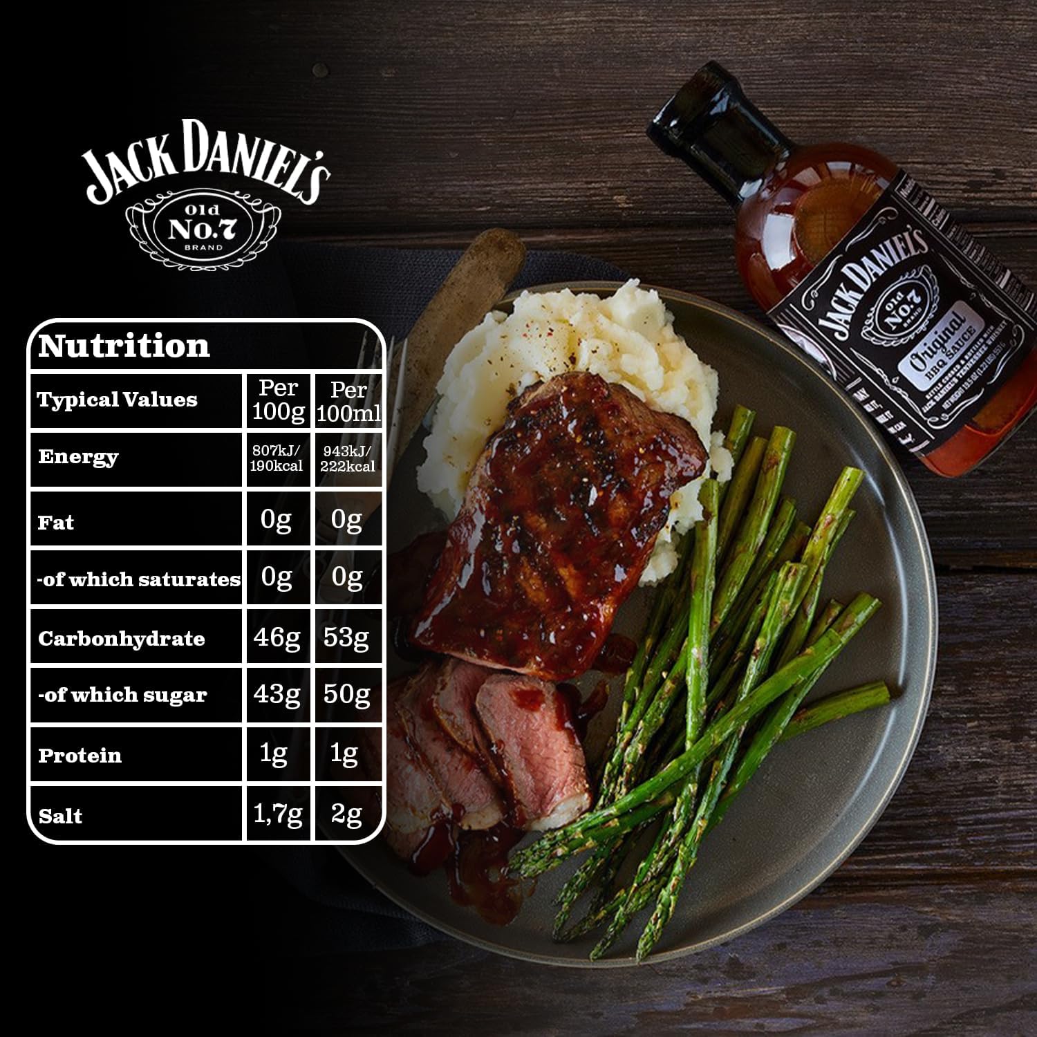Jack Daniel's Original BBQ Sauce Variety Pack ingredients label 3 x 553g