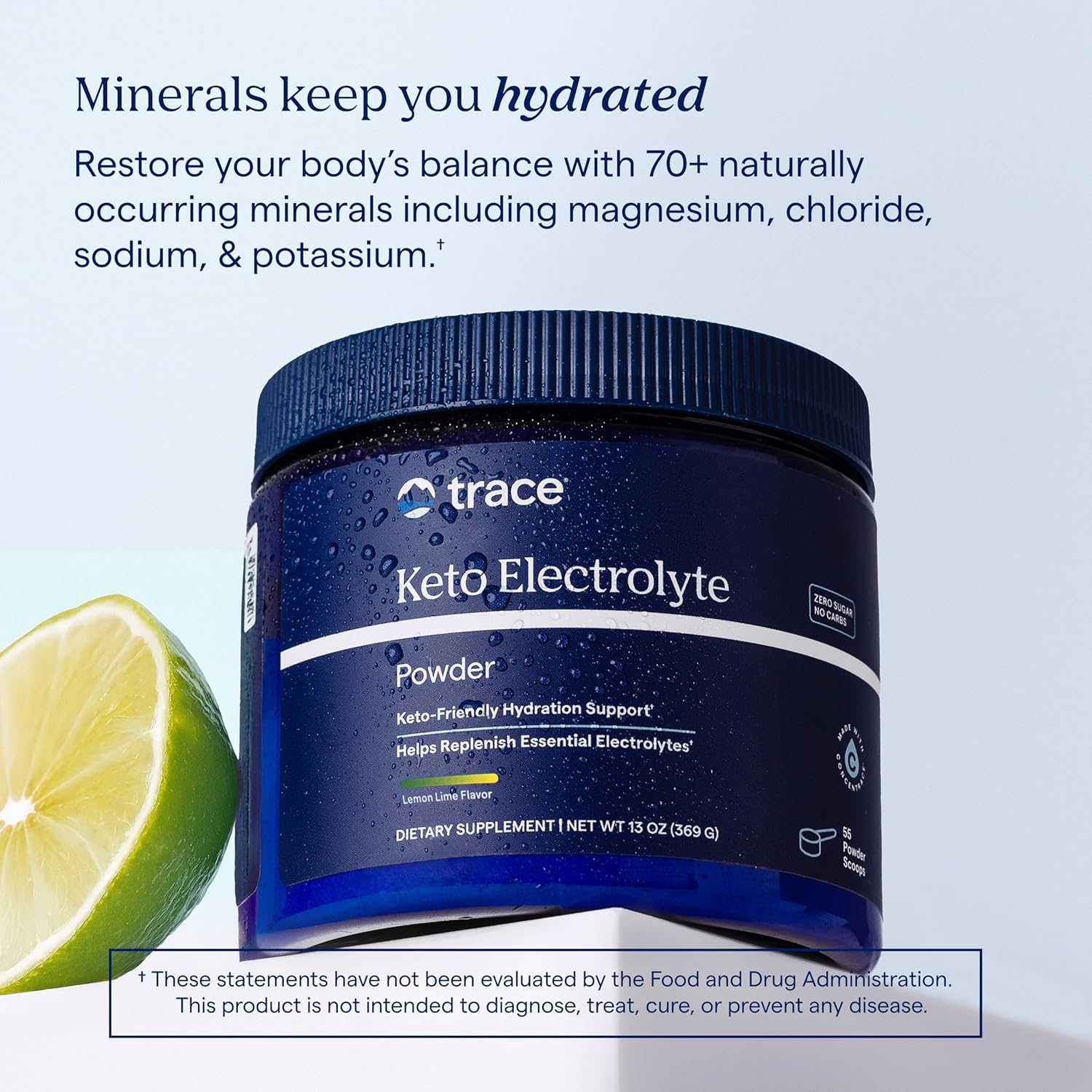 Trace Minerals Keto Electrolyte Powder Lemon Lime - 369g