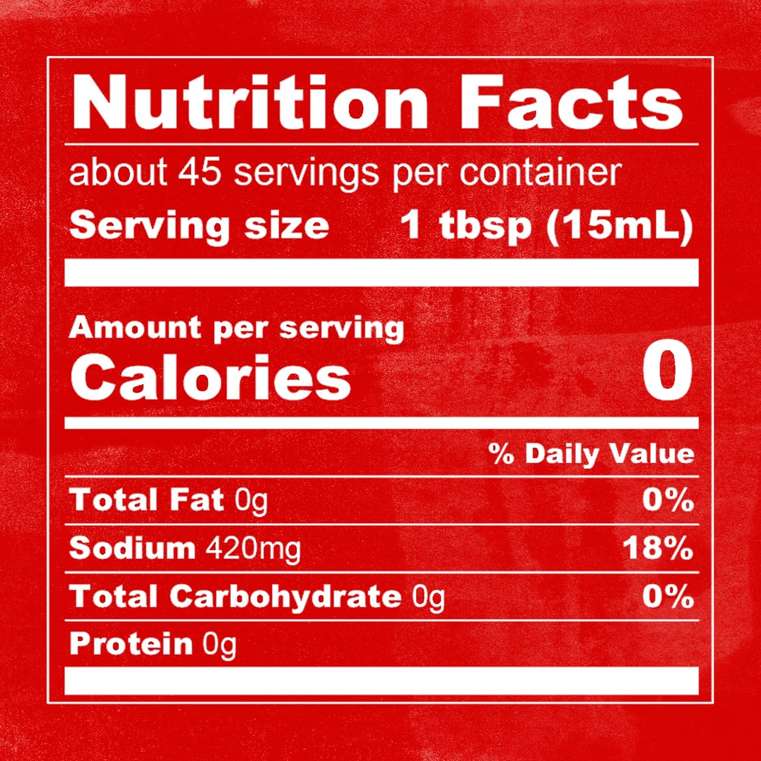Supplement facts & ingredients image: Franks RedHot sauce ingredients label bottle 680ml