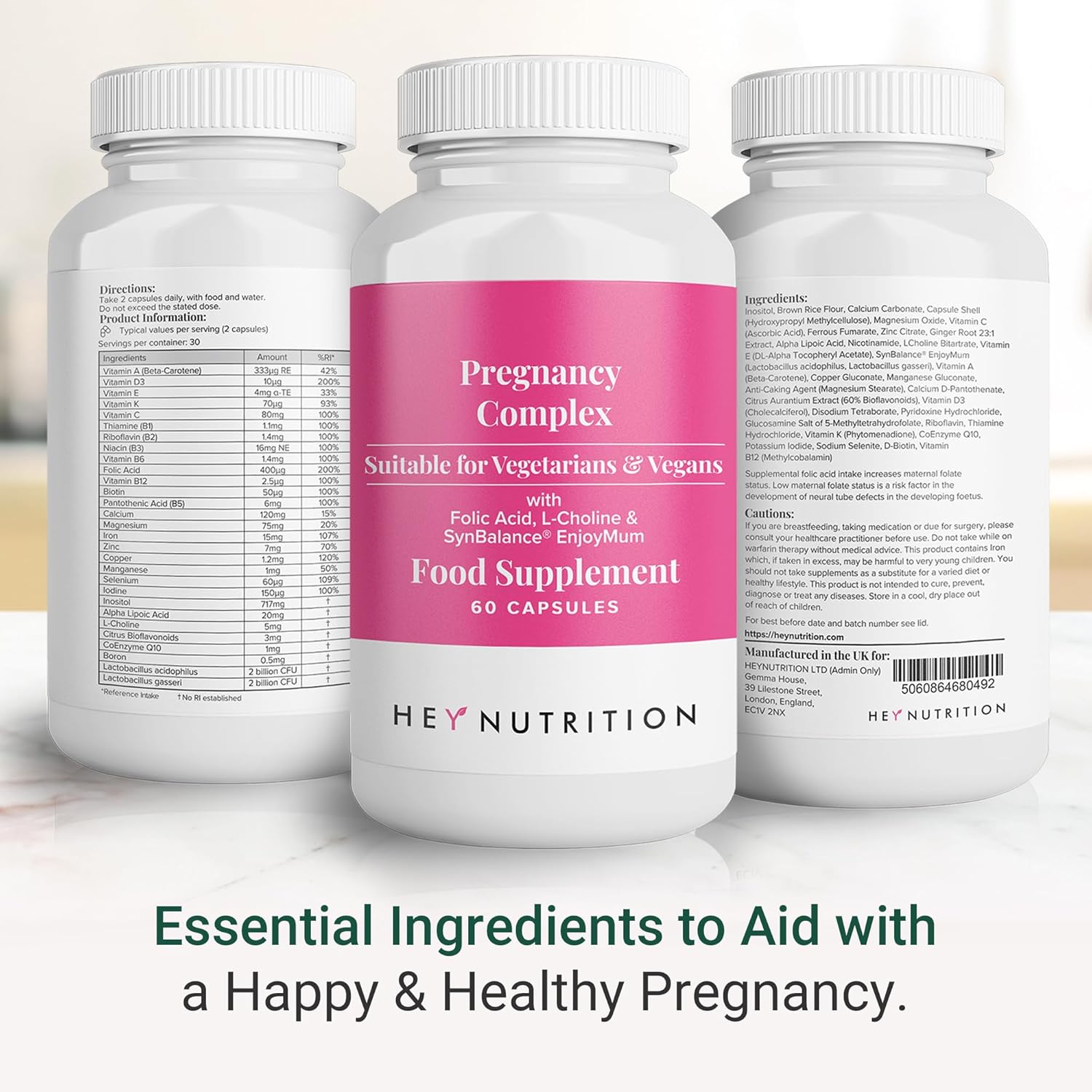 Hey Nutrition Women's Multivitamin with Folic Acid & Iron - 60 Capsules