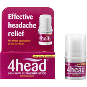 4head 90% w/w Cutaneous Stick Levomenthol topical stick dispenser 3.6g & box
