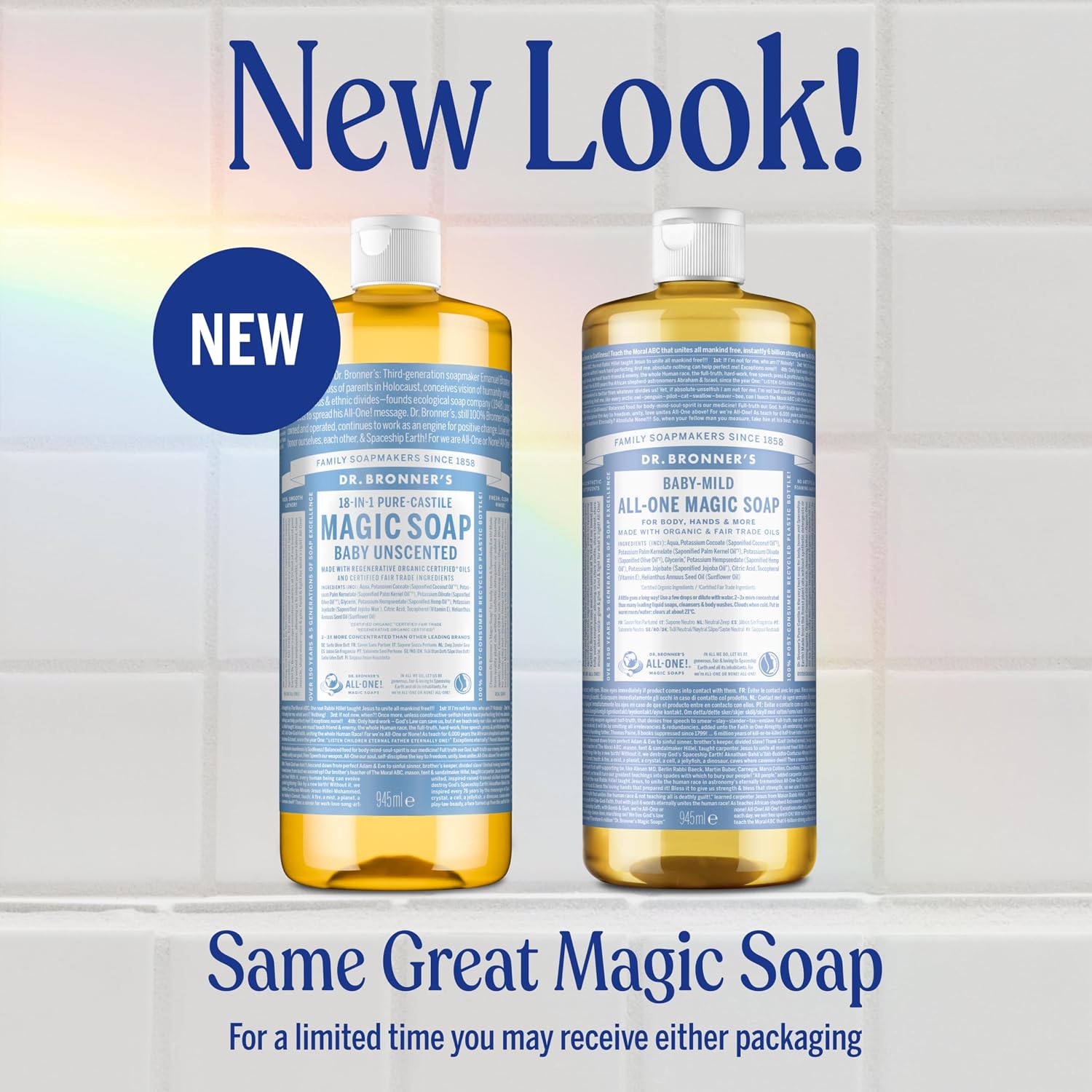 Dr. Bronner's Baby Unscented 18-in-1 Pure-Castile Liquid Soap 240ml new look