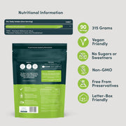 Nutrition Geeks Pure Creatine Monohydrate Powder, supplement pouch packaging, Unflavoured, 315g, ingredients and nutritional information & barcode