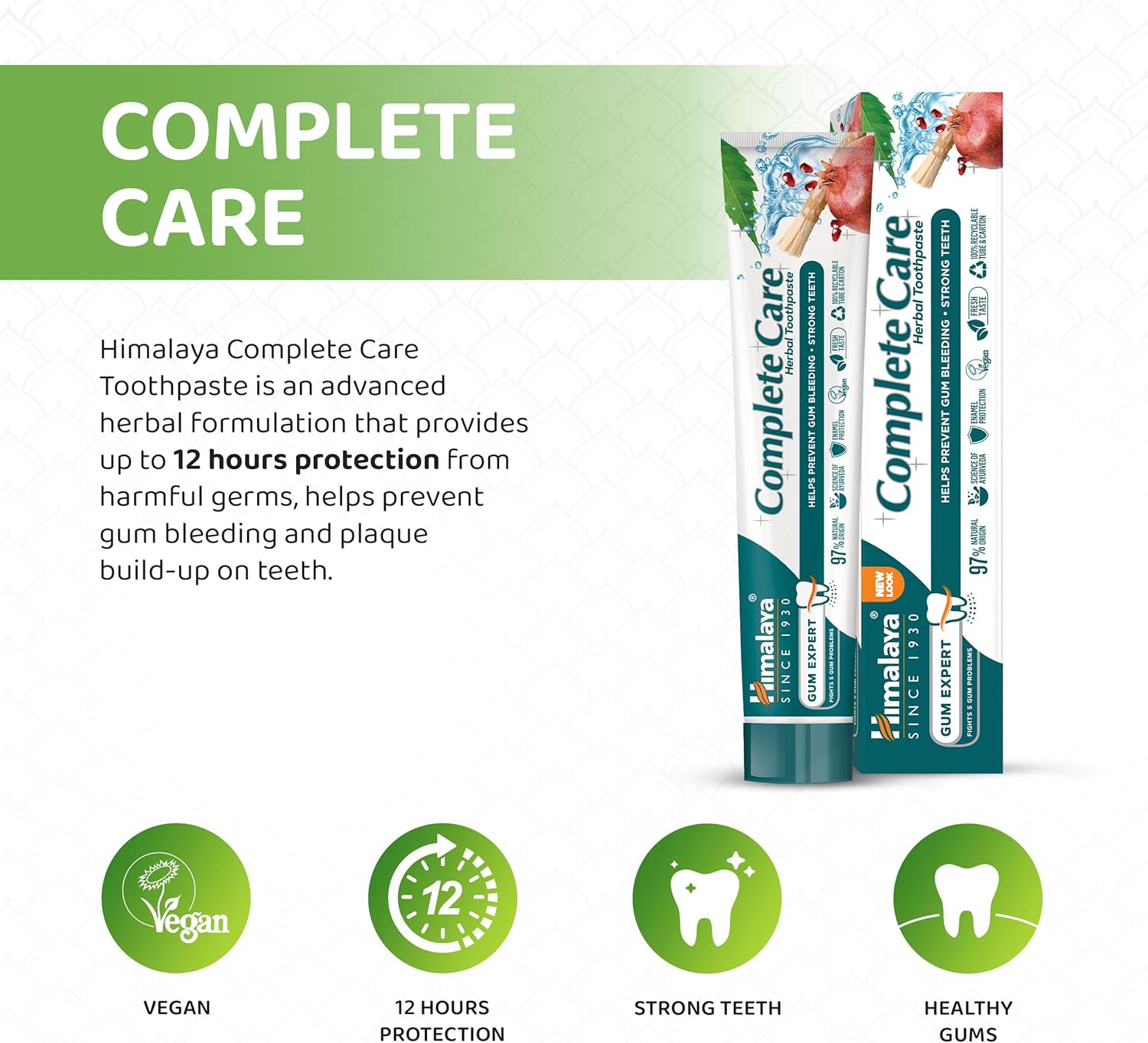 Himalaya Complete Care herbal toothpaste neem miswak tube & box 75ml