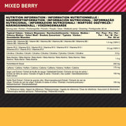 Optimum Nutrition energy shot supplement facts ingredients berry 12 pack