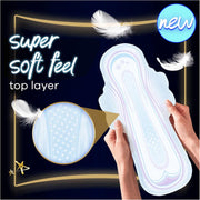 Always Ultra Secure Night Pads Size 5 Extra Wings 32 Pack. Super soft feel top layer