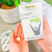Lifestyle Image: ProVen kids probiotic chewable tablets 30 count strawberry flavour daily supplement lifestyle