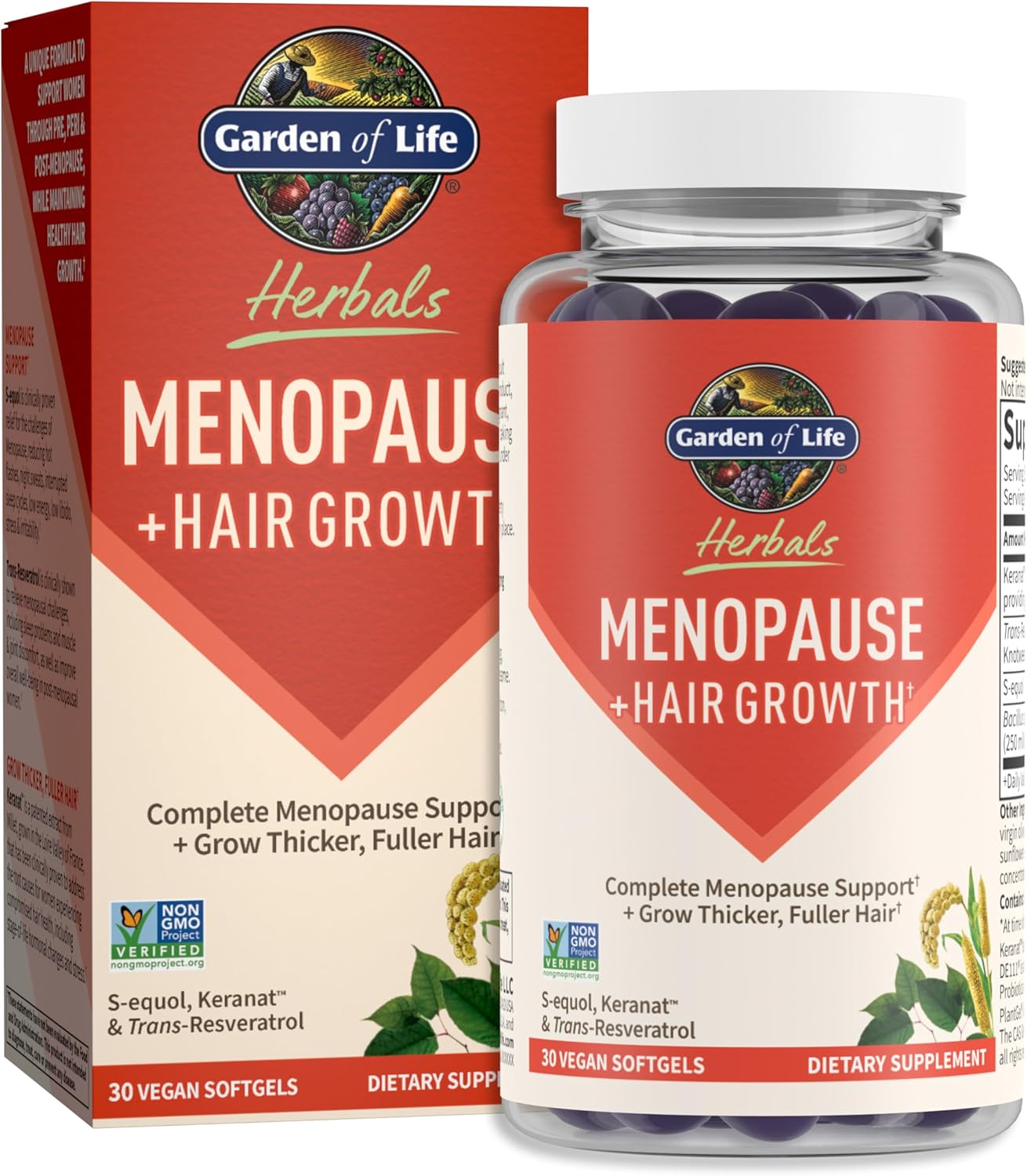 Garden of Life Herbals Women's Wellness Softgels bottle & box, berry flavour, 30 count.
