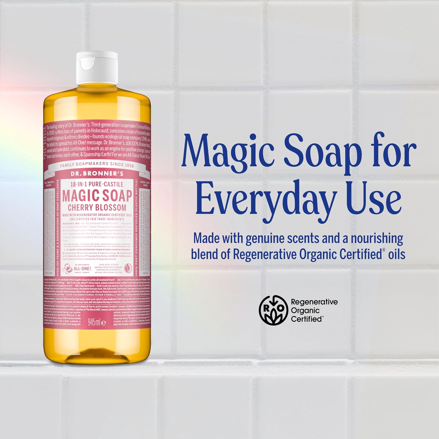 Dr. Bronner's Cherry Blossom 18-in-1 Pure-Castile Liquid Soap 240ml