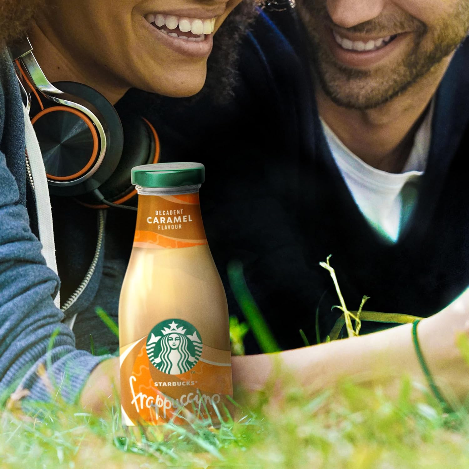 Starbucks Frappuccino caramel iced coffee chilled drink lifestyle image bottles 8 x 250ml