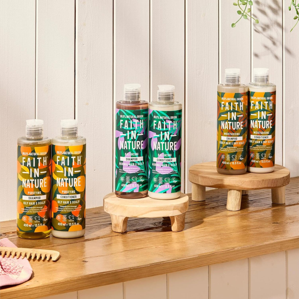 Faith In Nature Grapefruit and Orange Purifying Shampoo 400ml bottle for everyday hair care