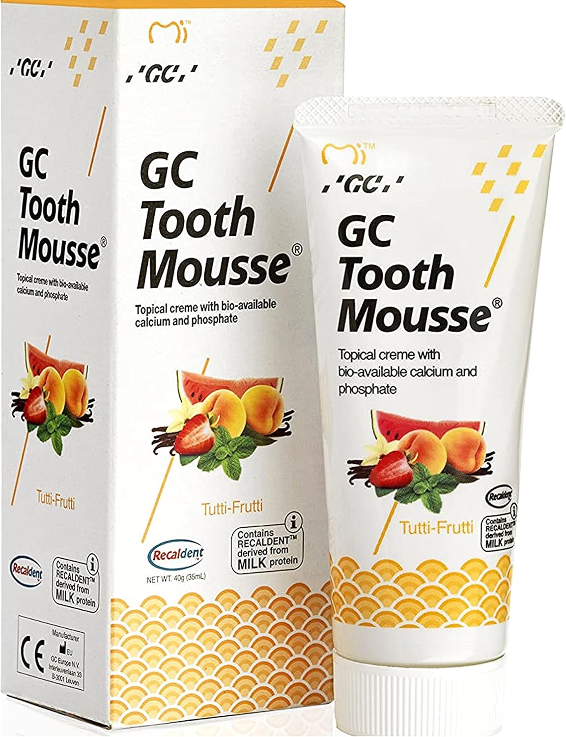 GC Tooth Mousse Tutti-Frutti - 40g | Remineralising Dental Crème for Sensitive Teeth